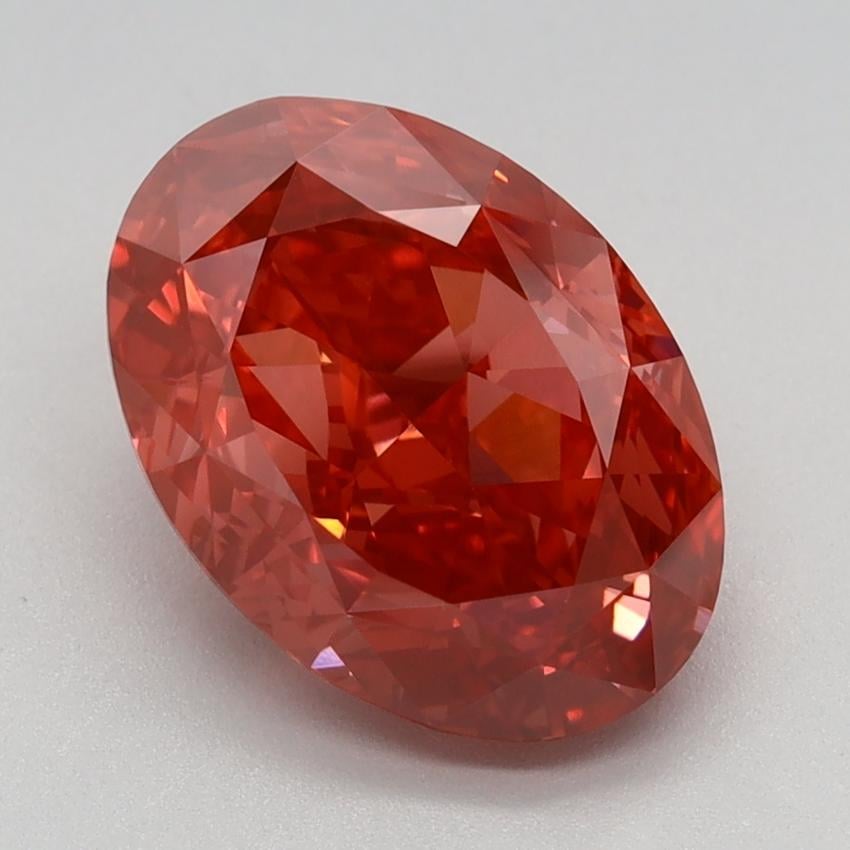 3.18 Ct. Fancy Vivid Pink Oval Lab Grown Diamond