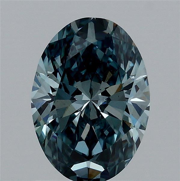 1.55 Ct. Fancy Intense Blue Greenish Oval Lab Grown Diamond