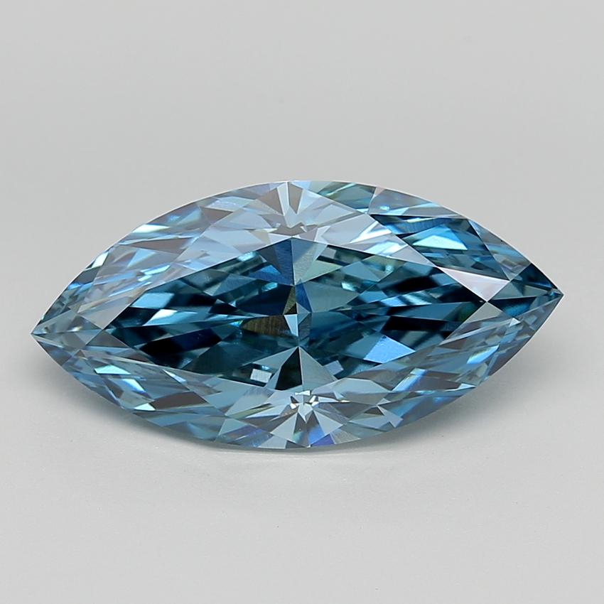 6.06 Ct. Fancy Vivid  Blue Marquise Lab Grown Diamond