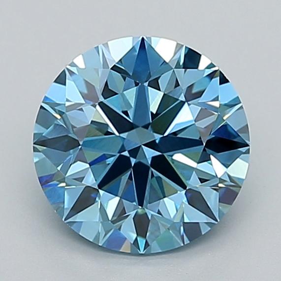 2.18 Ct. Fancy Vivid  Blue Round Lab Grown Diamond