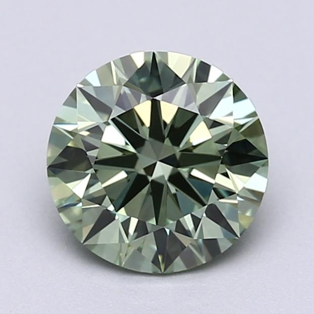0.96 Ct. Fancy Vivid  Green Round Lab Grown Diamond