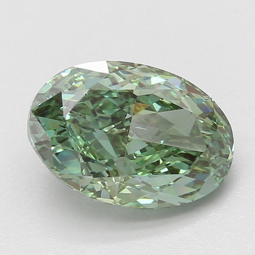 5.19 Ct. Fancy Vivid Green Oval Lab Grown Diamond