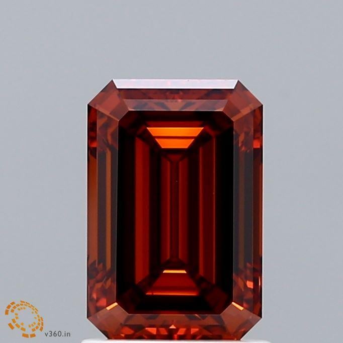 1.55 Ct. Fancy Deep Orange Emerald Lab Grown Diamond