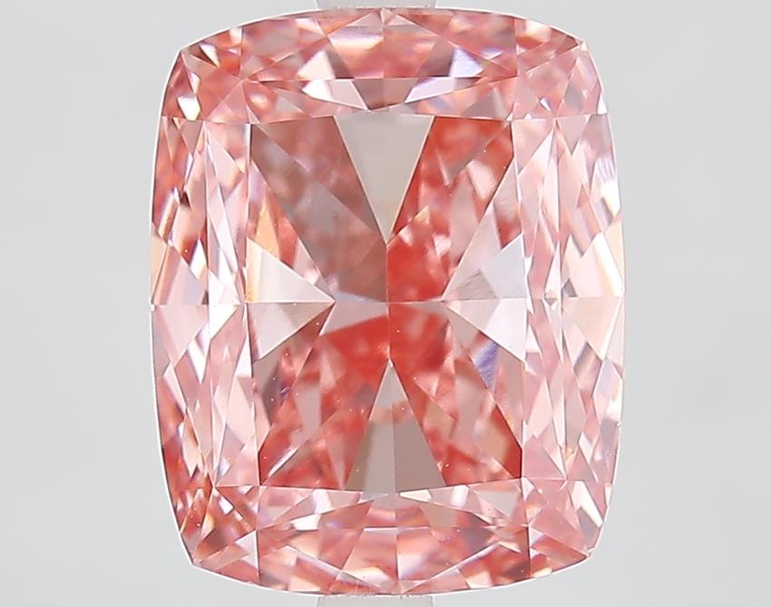 5.02 Ct. Fancy Vivid Pink Cushion Lab Grown Diamond