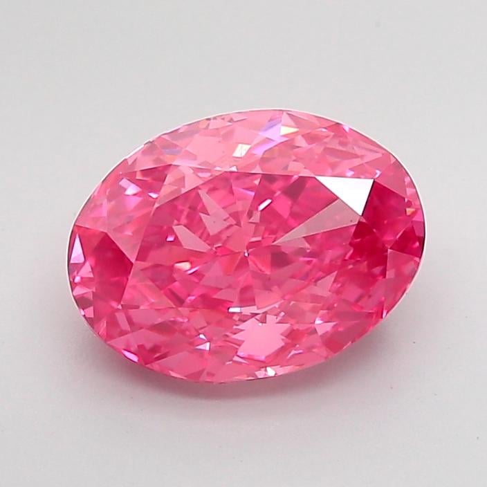 3.01 Ct. Fancy Vivid None Pink Oval Lab Grown Diamond