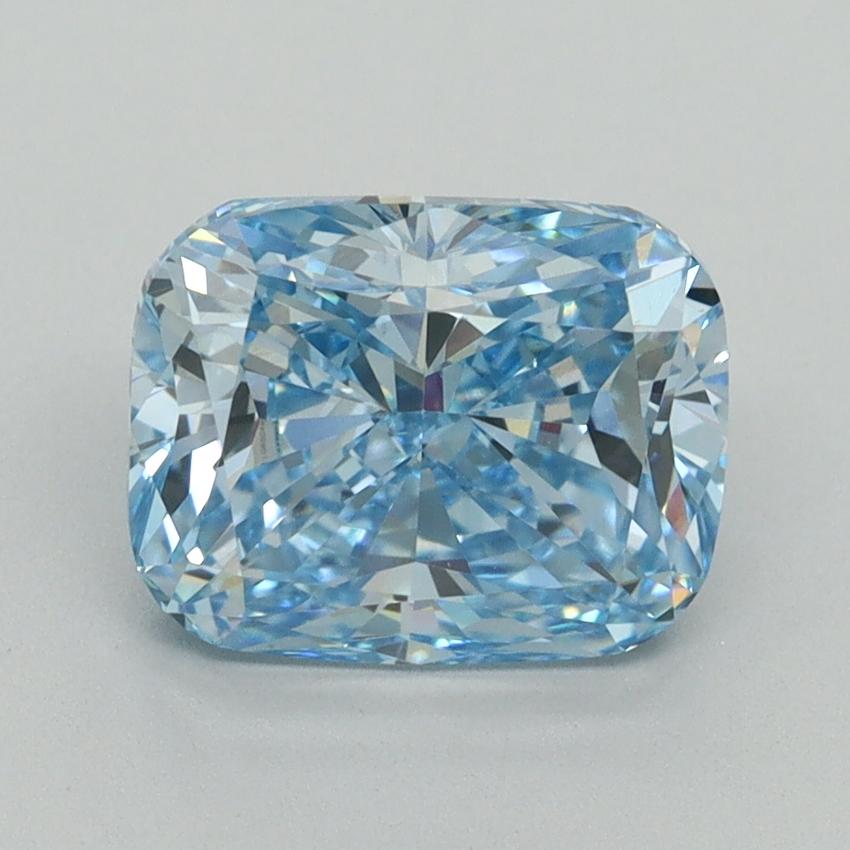 2.34 Ct. Fancy Vivid Blue Cushion Lab Grown Diamond
