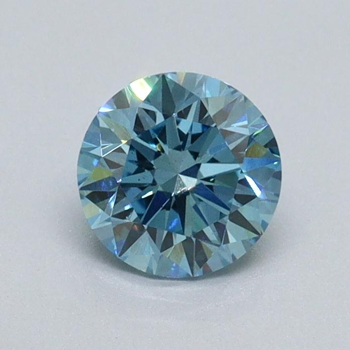 0.61 Ct. Fancy Vivid Blue Round Lab Grown Diamond