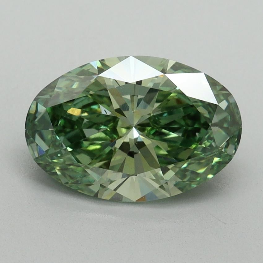 1.97 Ct. Fancy Vivid Green Oval Lab Grown Diamond