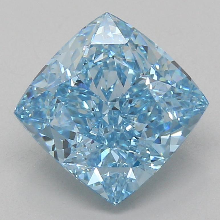 4.97 Ct. Fancy Vivid Blue Cushion Lab Grown Diamond