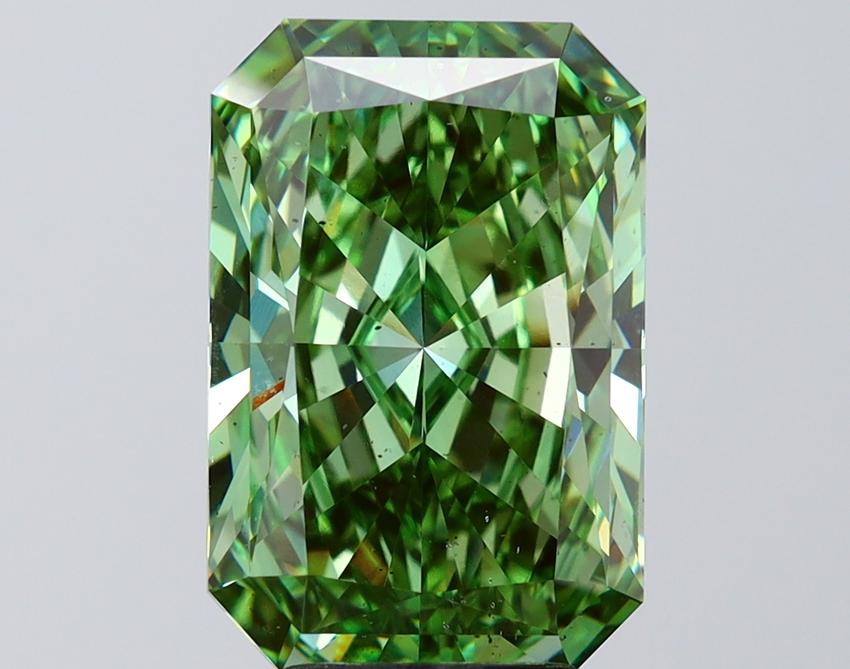 5.24 Ct. Fancy Vivid Green Radiant Lab Grown Diamond