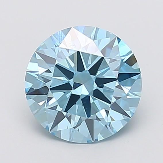 2.21 Ct. Fancy Vivid Blue Round Lab Grown Diamond