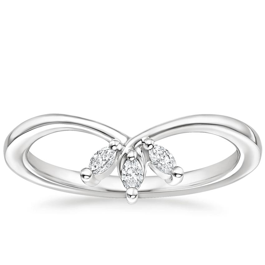 Curved Marquise Diamond Ring 