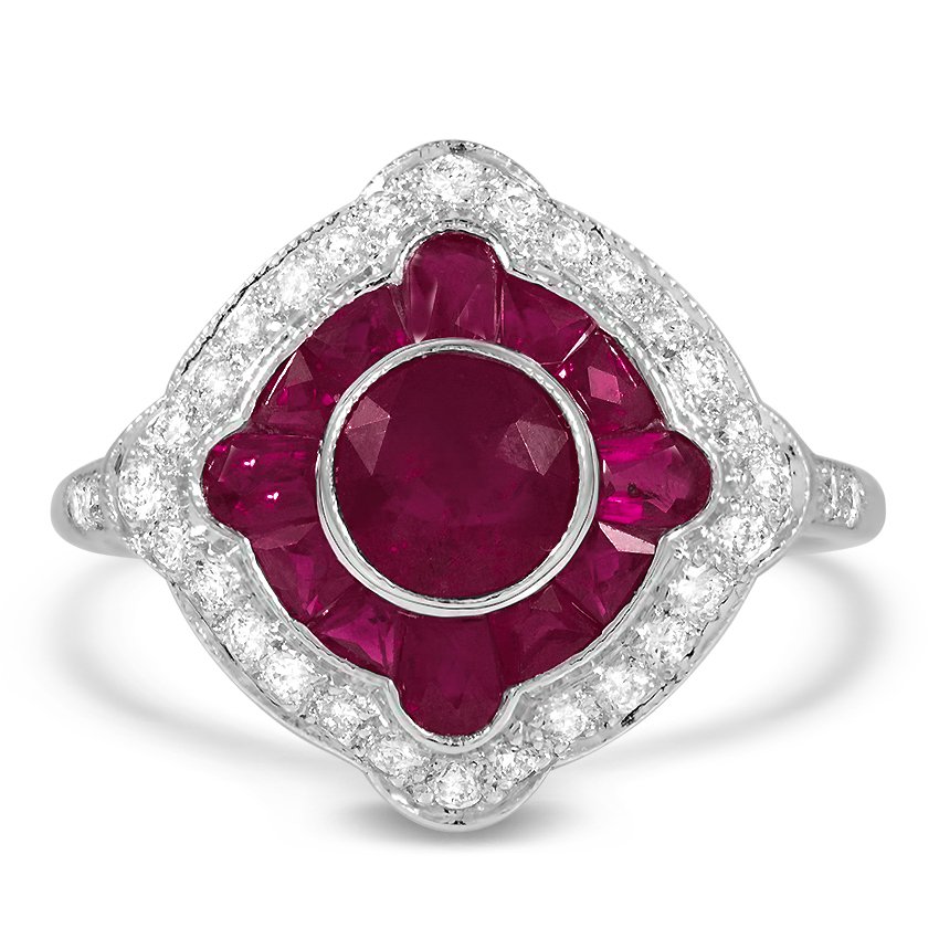 Art Deco Reproduction Ruby Vintage Ring