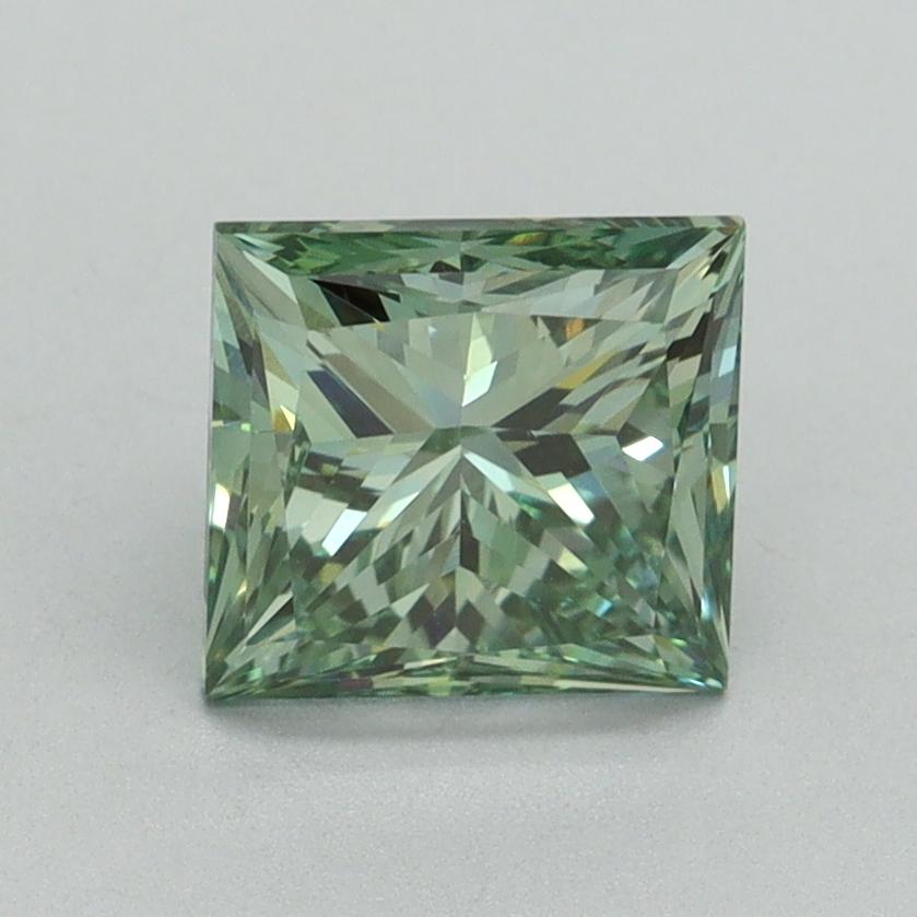 1.65 Ct. Fancy Vivid Green Princess Lab Grown Diamond