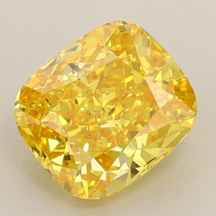 1.54 Ct. Fancy Vivid  Yellow Cushion Lab Grown Diamond