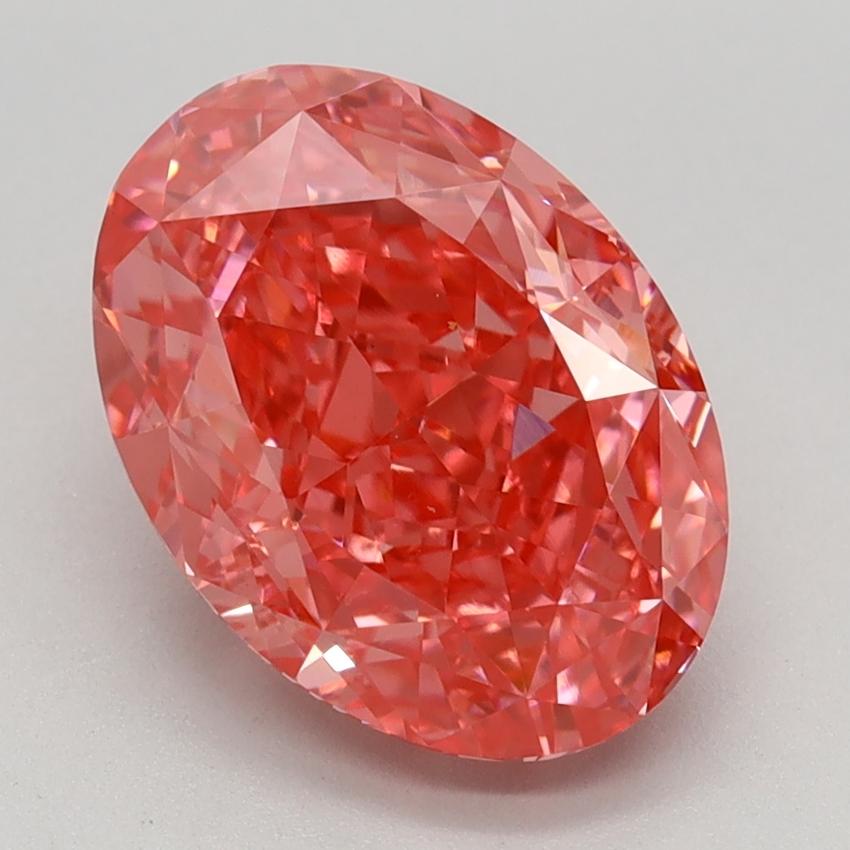 3.37 Ct. Fancy Vivid Pink Oval Lab Grown Diamond