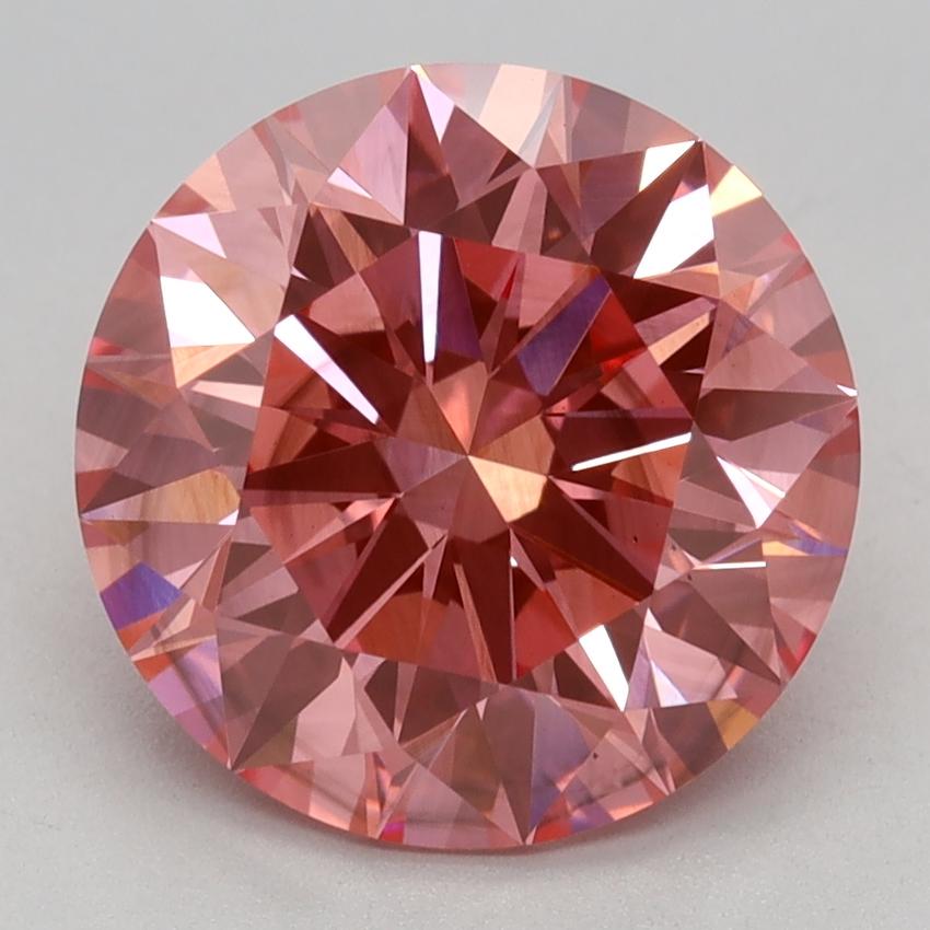 3.03 Ct. Fancy Vivid Pink Round Lab Grown Diamond