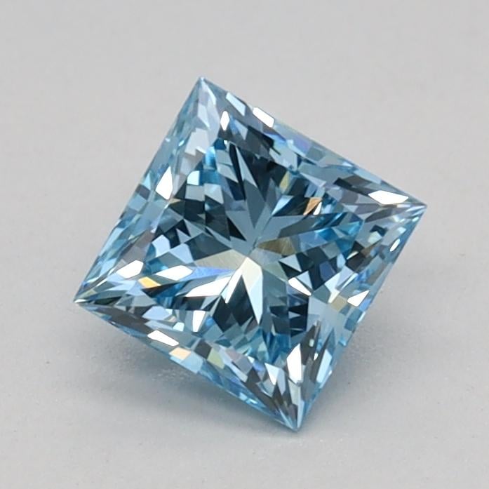 0.57 Ct. Fancy Vivid Blue Princess Lab Grown Diamond