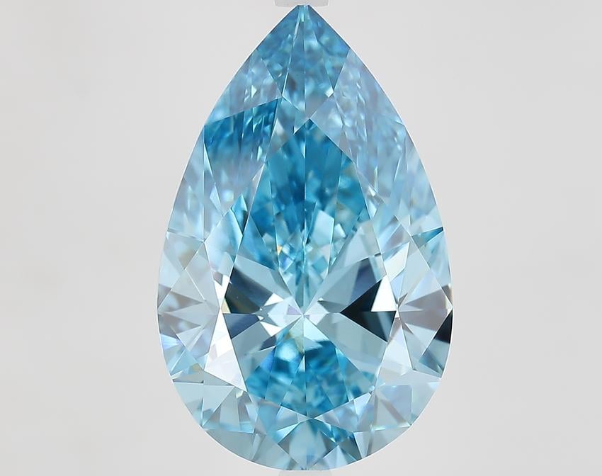 10.16 Ct. Fancy Vivid Blue Pear Lab Grown Diamond