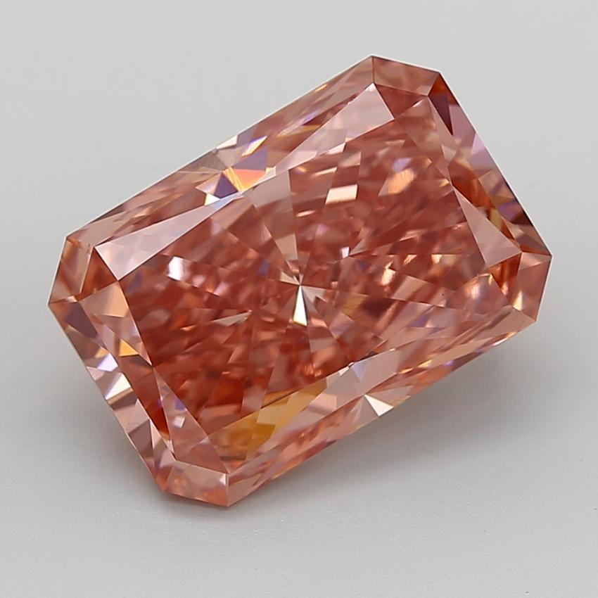 7.58 Ct. Fancy Vivid  Pink Radiant Lab Grown Diamond