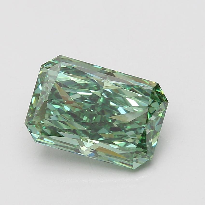 4.07 Ct. Fancy Vivid Green Radiant Lab Grown Diamond