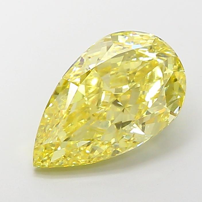 8.04 Ct. Fancy Intense  Yellow Pear Lab Grown Diamond