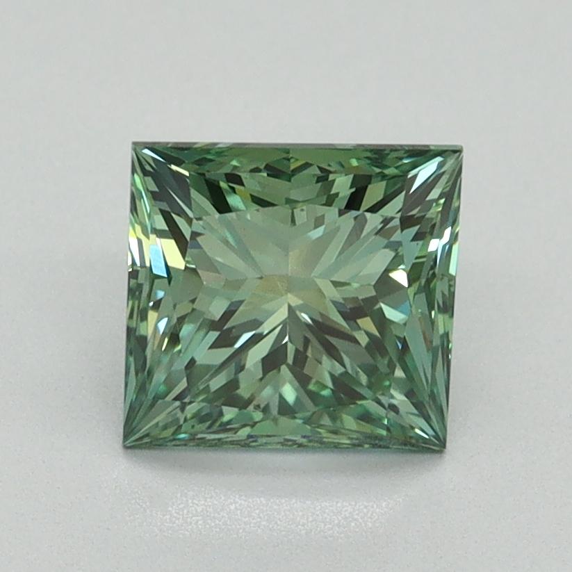 1.53 Ct. Fancy Vivid Green Princess Lab Grown Diamond