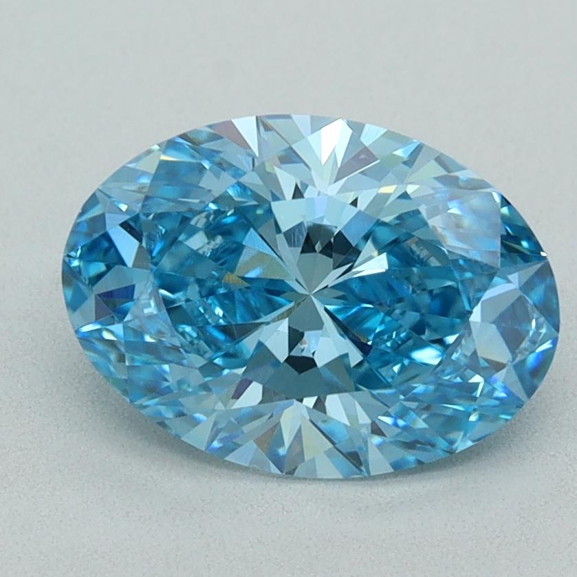 2.03 Ct. Fancy Vivid  Blue Oval Lab Grown Diamond