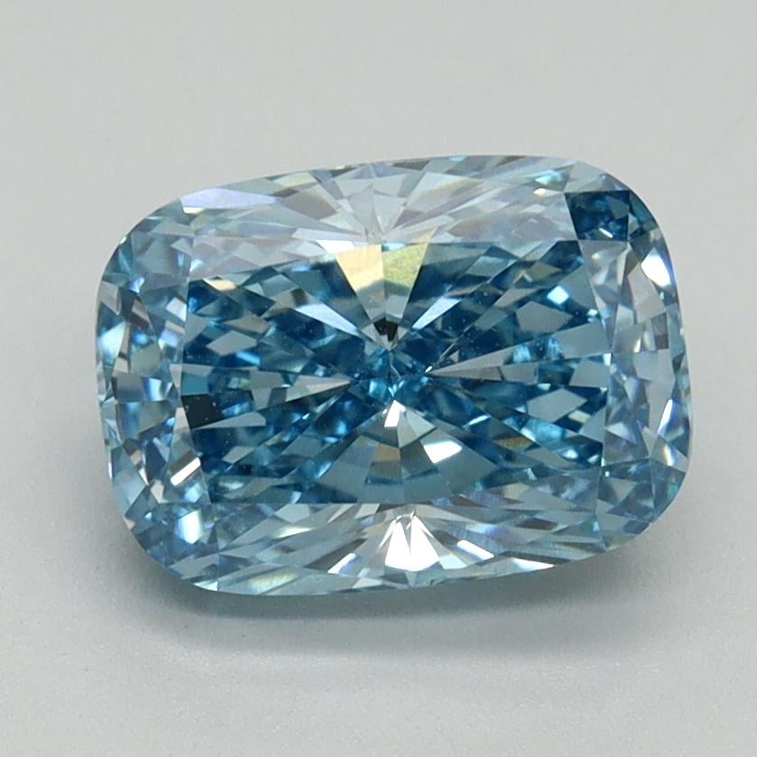 2.14 Ct. Fancy Vivid Blue Cushion Lab Grown Diamond