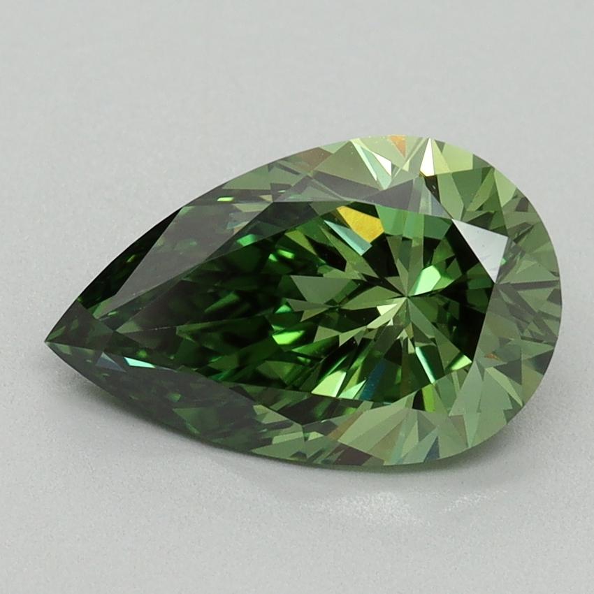 2.10 Ct. Fancy Vivid Green Pear Lab Grown Diamond