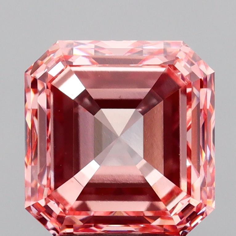 3.01 Ct. Fancy Intense  Pink Asscher Lab Grown Diamond