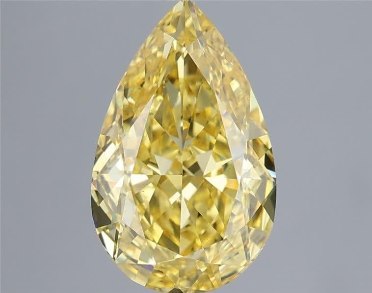 2.58 Ct. Fancy Vivid Yellow Pear Lab Grown Diamond