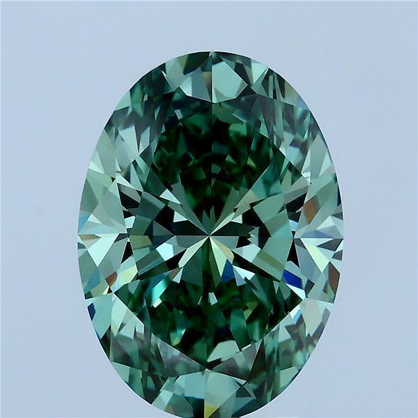 4.01 Ct. Fancy Vivid Green Oval Lab Grown Diamond