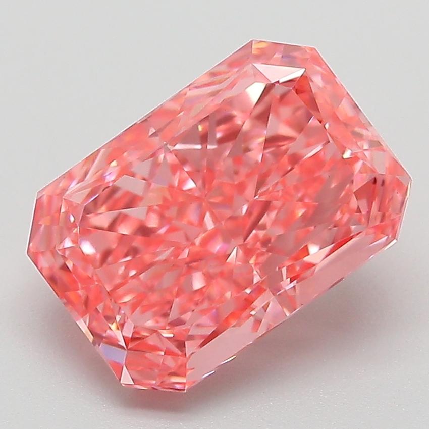 3.21 Ct. Fancy Vivid Pink Radiant Lab Grown Diamond