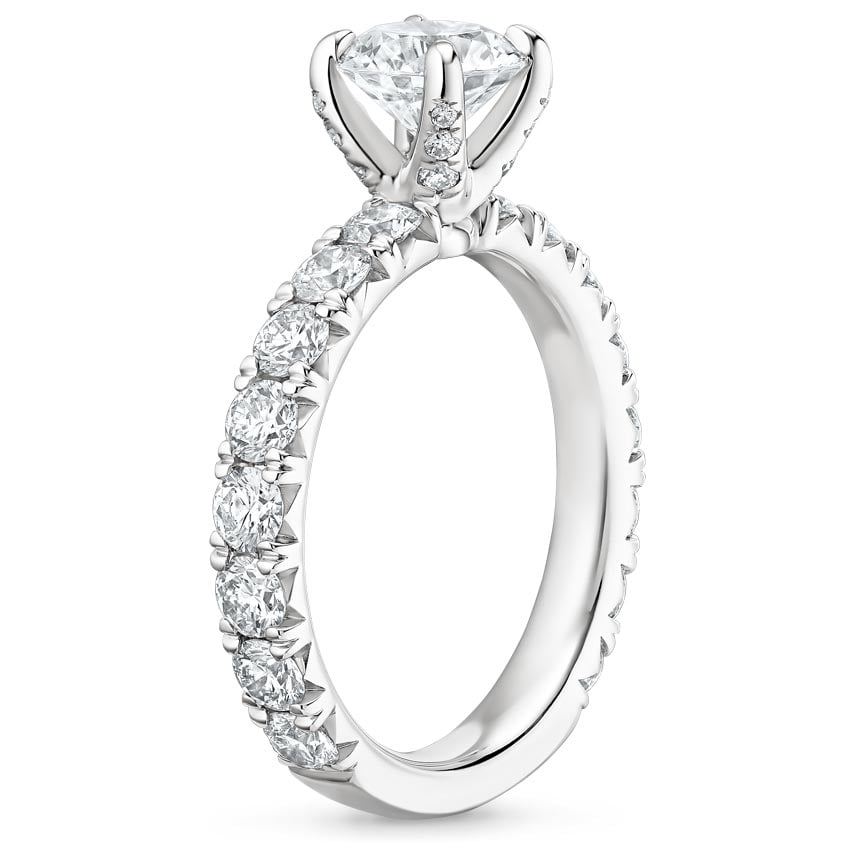 18K White Gold Luxe Ellora Diamond Ring, large side view