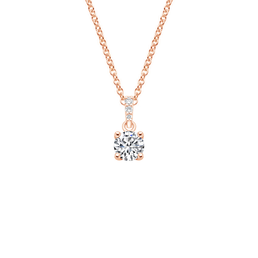 rose gold pave necklace