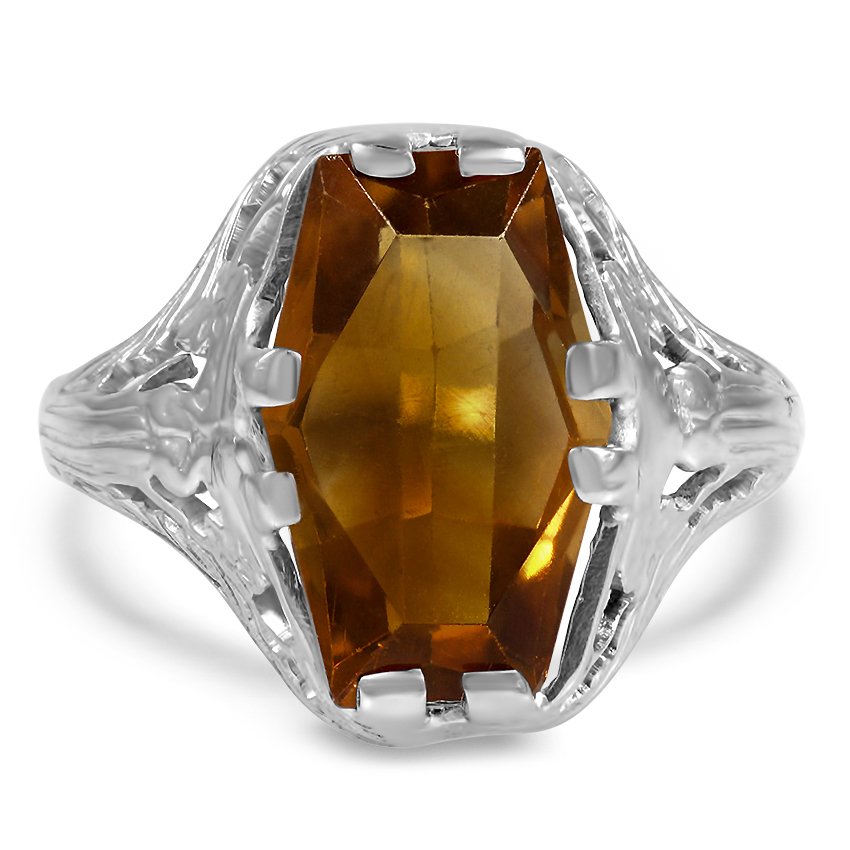 Edwardian Citrine Cocktail Ring
