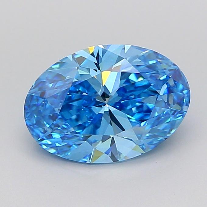 2.00 Ct. Fancy Vivid Blue Oval Lab Grown Diamond