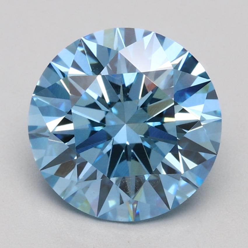 2.06 Ct. Fancy Blue Round Lab Grown Diamond