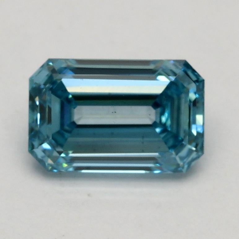 0.90 Ct. Fancy Vivid Blue Emerald Lab Grown Diamond