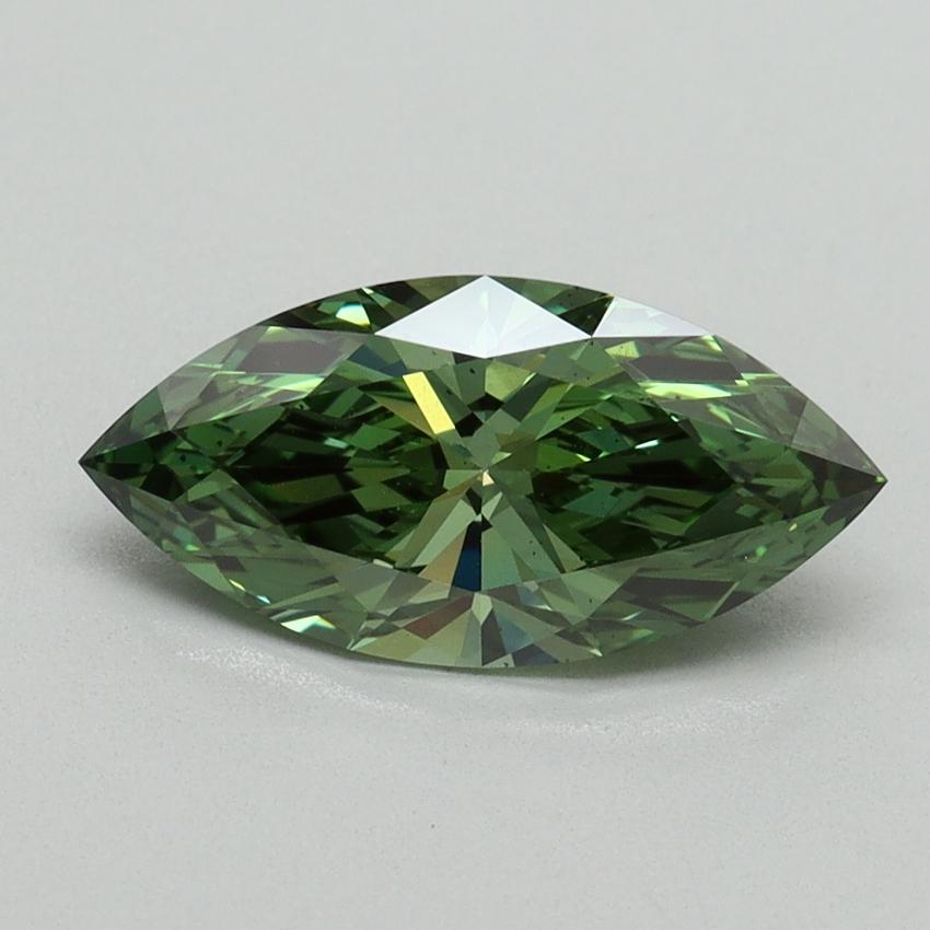 1.55 Ct. Fancy Vivid Green Marquise Lab Grown Diamond