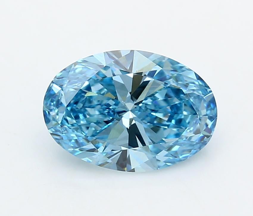3.00 Ct. Fancy Vivid  Blue Oval Lab Grown Diamond
