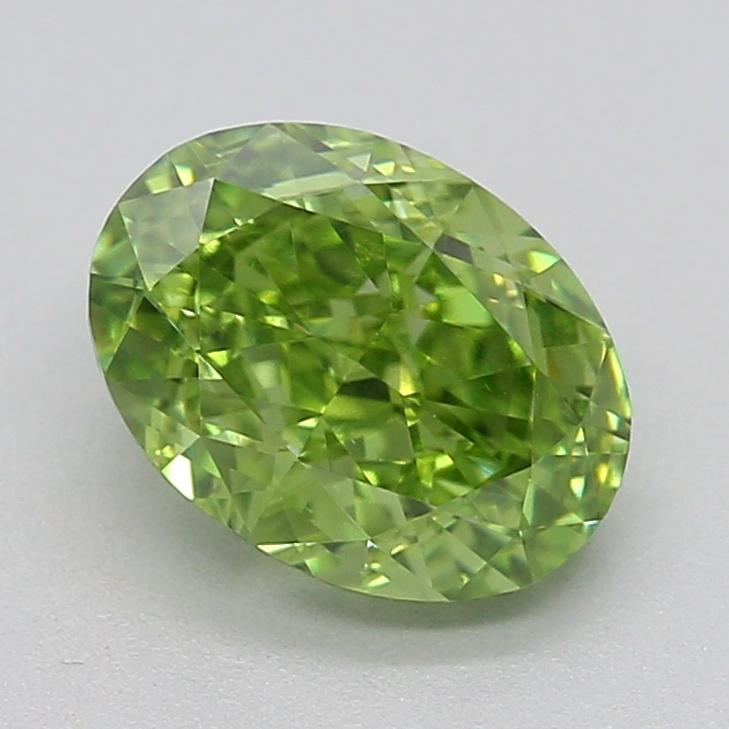 1.08 Ct. Fancy Vivid  Green Oval Lab Grown Diamond