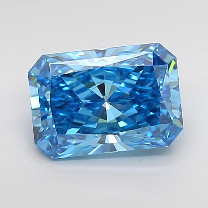 1.55 Ct. Fancy Vivid None Blue Radiant Lab Grown Diamond