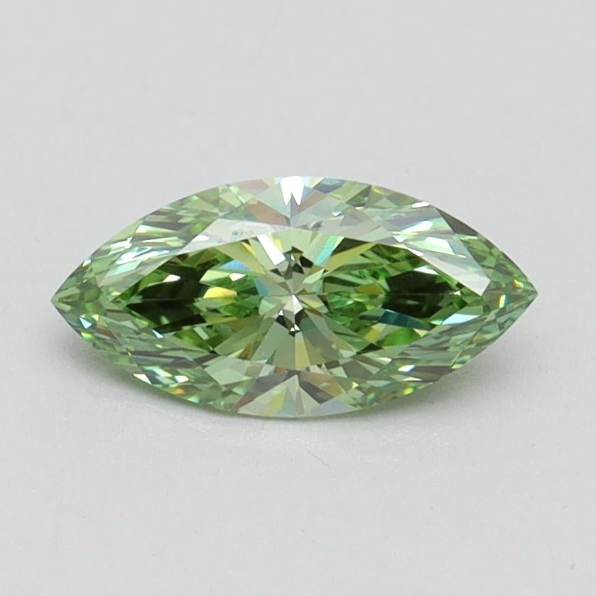 0.72 Ct. Fancy Vivid Green Marquise Lab Grown Diamond