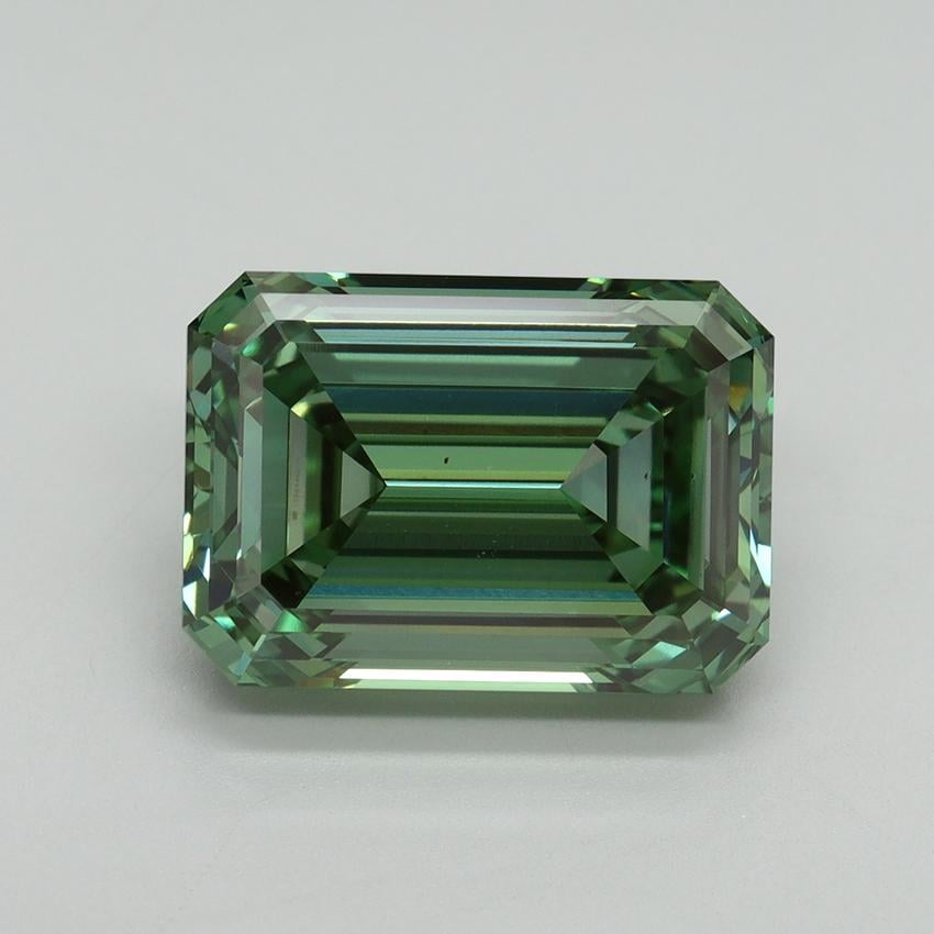6.10 Ct. Fancy Vivid Pacific Green Emerald Lab Grown Diamond
