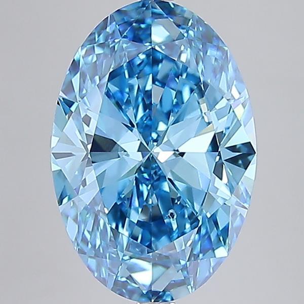 7.03 Ct. Fancy Vivid Blue Oval Lab Grown Diamond