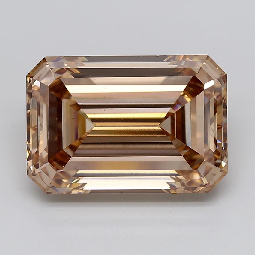 12.10 Ct. Light  Brown Emerald Lab Grown Diamond