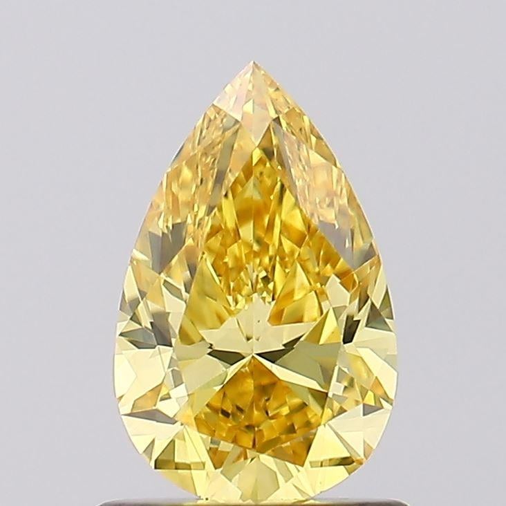 0.78 Ct. Fancy Vivid Yellow Pear Lab Grown Diamond