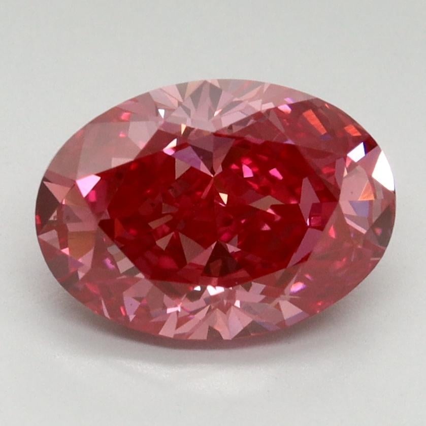 2.18 Ct. Fancy Vivid Red Oval Lab Grown Diamond